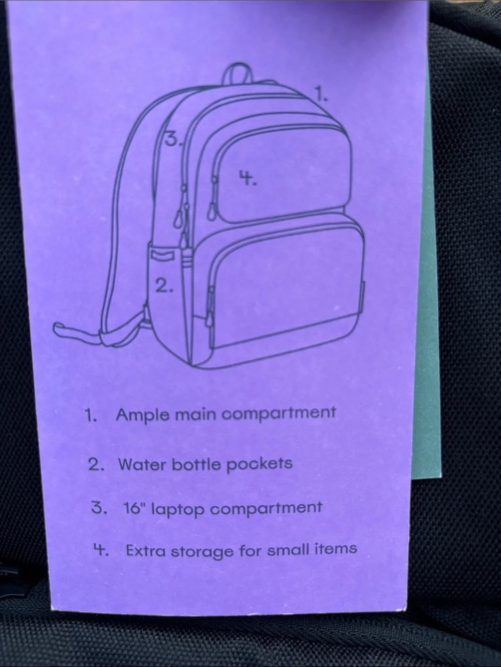NWT Embark Black Water Repellent Backpack